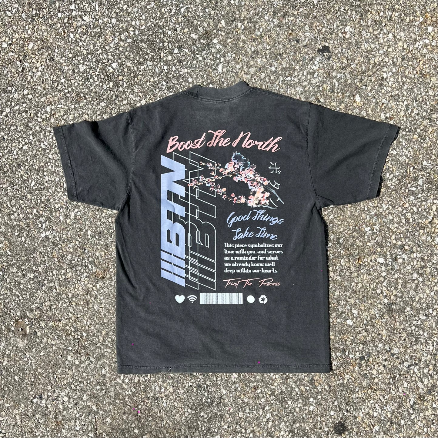 "Good Things Take Time" ๐ธ Heavyweight Acid wash Tee 265 GSM