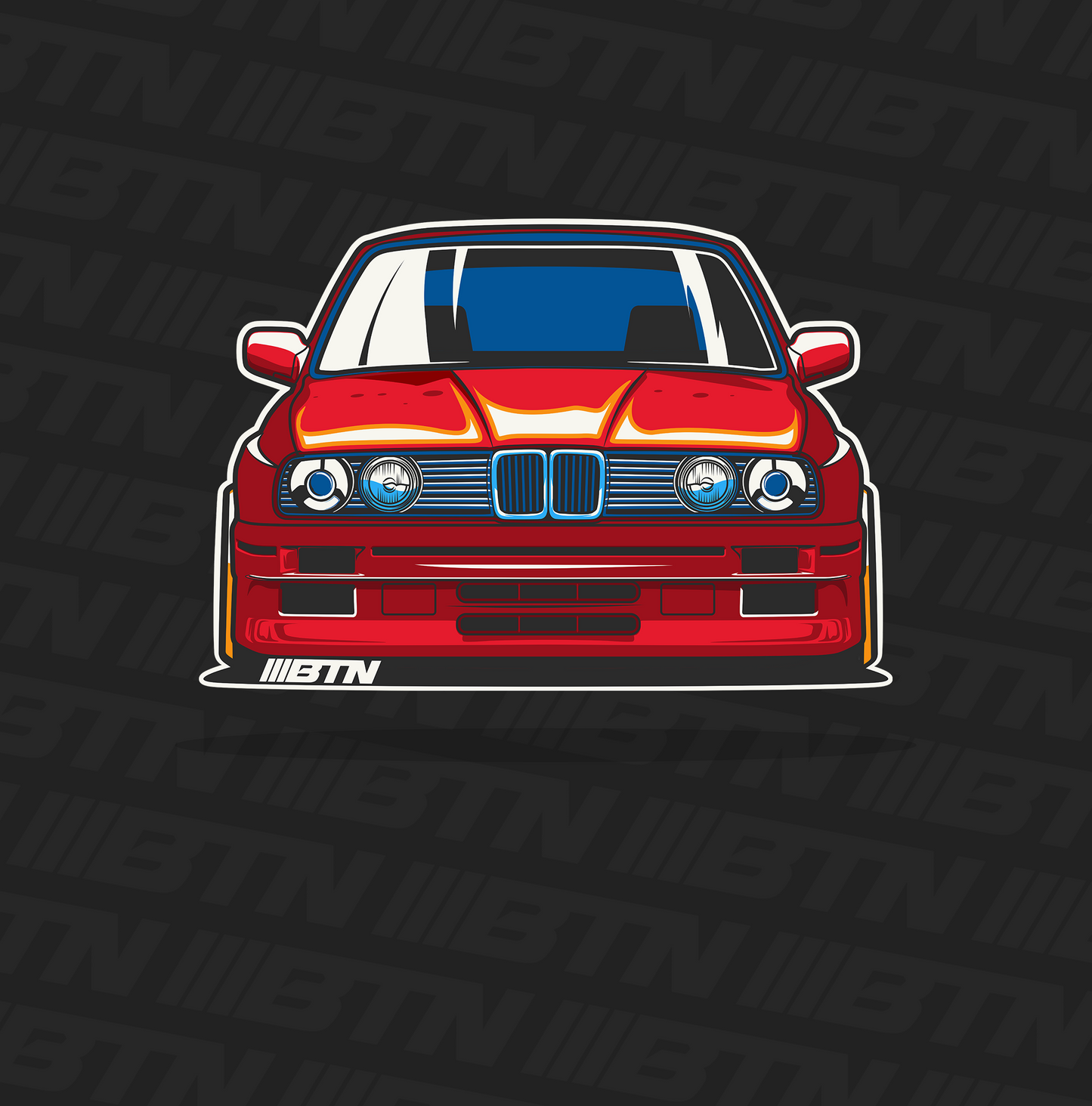 BMW Red E30 Front Decal