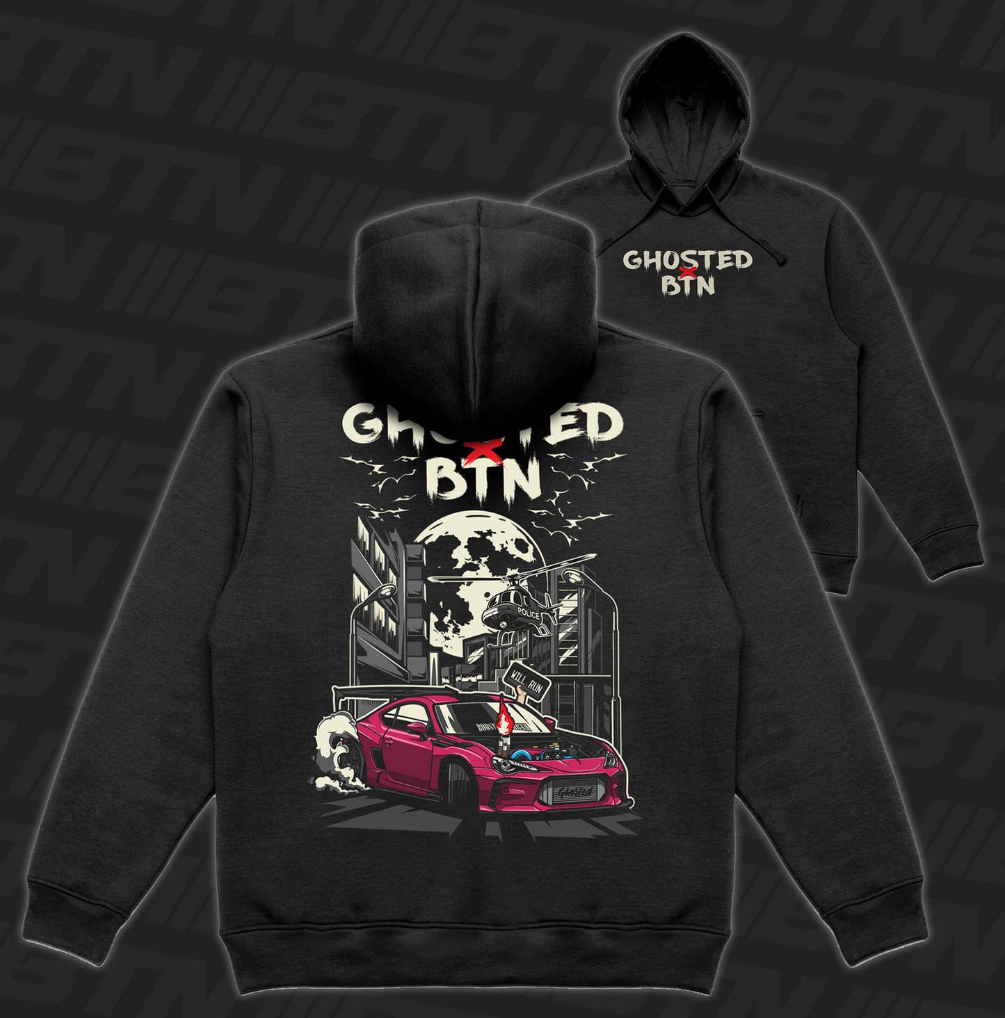 Ghosted x BTN Hoodie Black