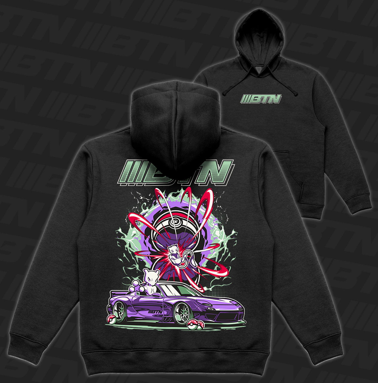 RX-7 MewTwo Hoodie Black