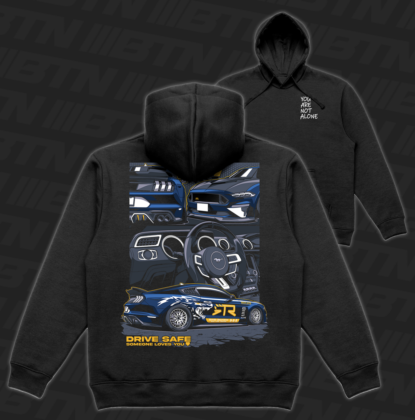 Slaters RTR Mustang Hoodie Black