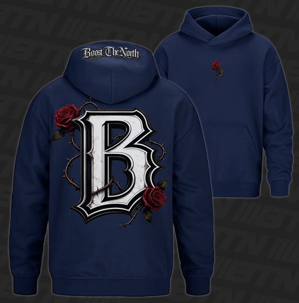 BTN Rose & Thorns Heavyweight Hoodie Navy