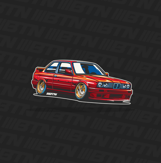 BMW Red E30 Car Decal