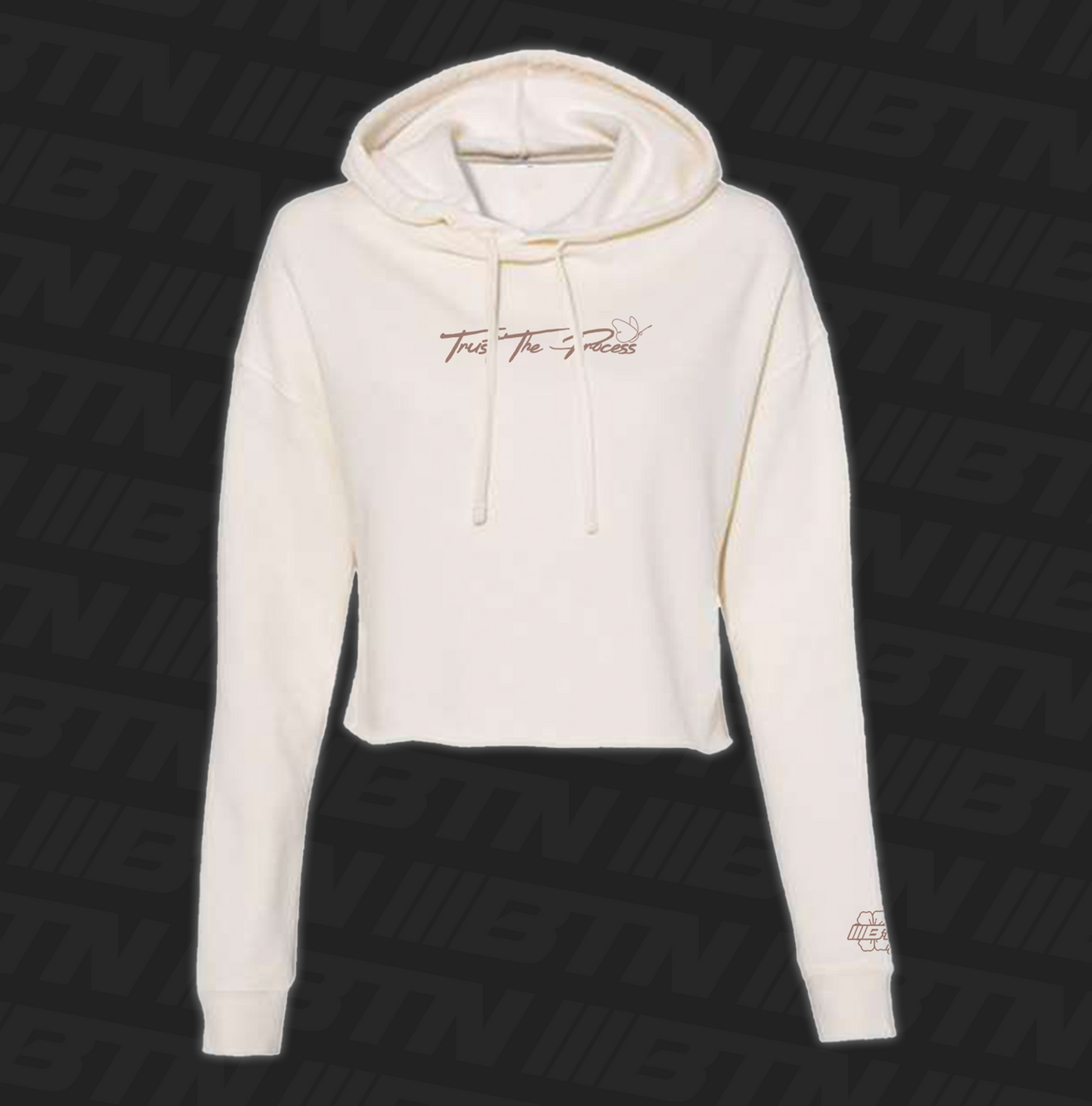 Trust The Process Crop Hoodie Cream