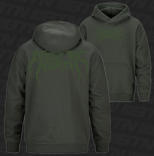 BTN Grunge Hoodie Green on Green