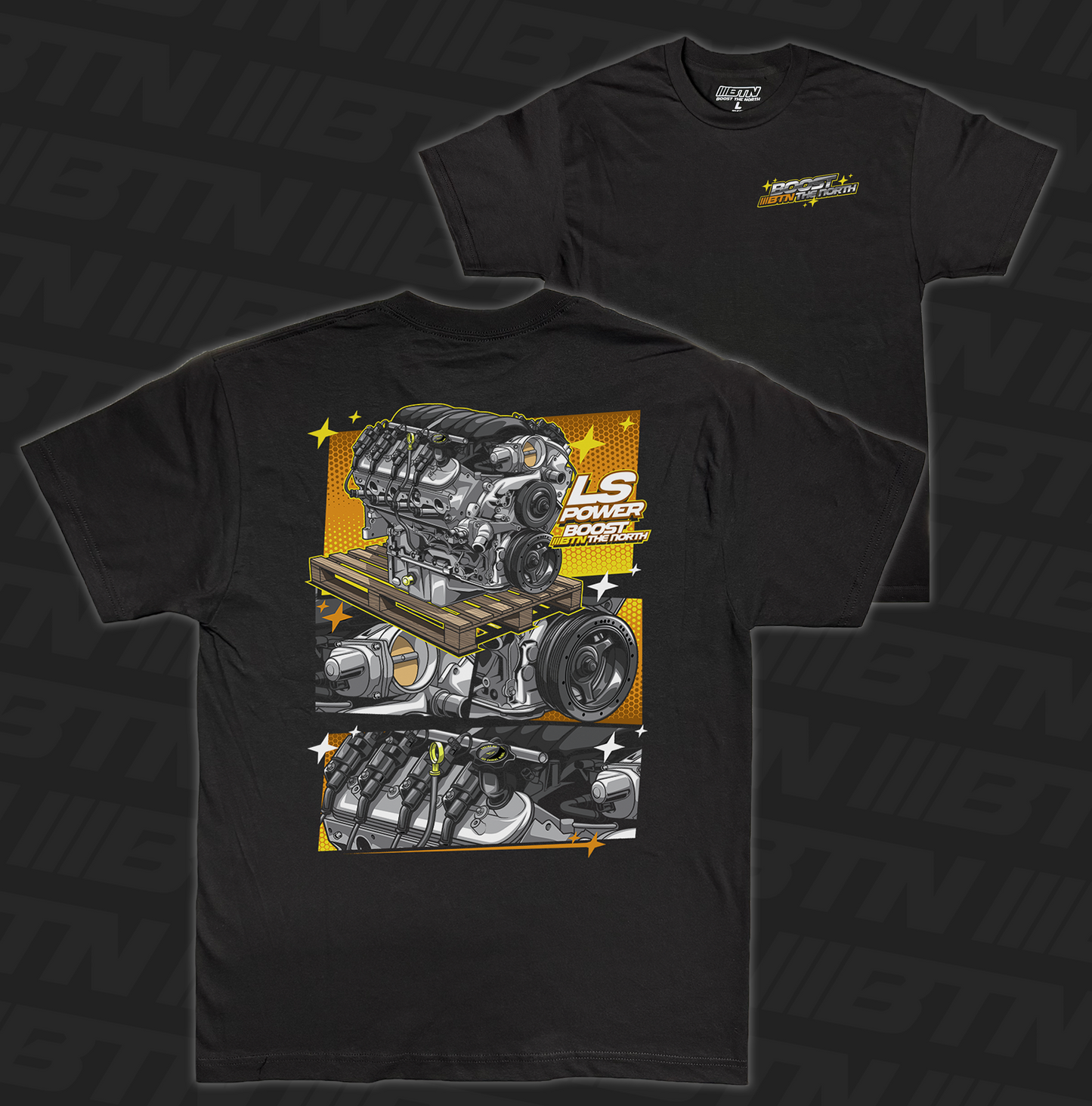 LS Crate Motor Tee Black