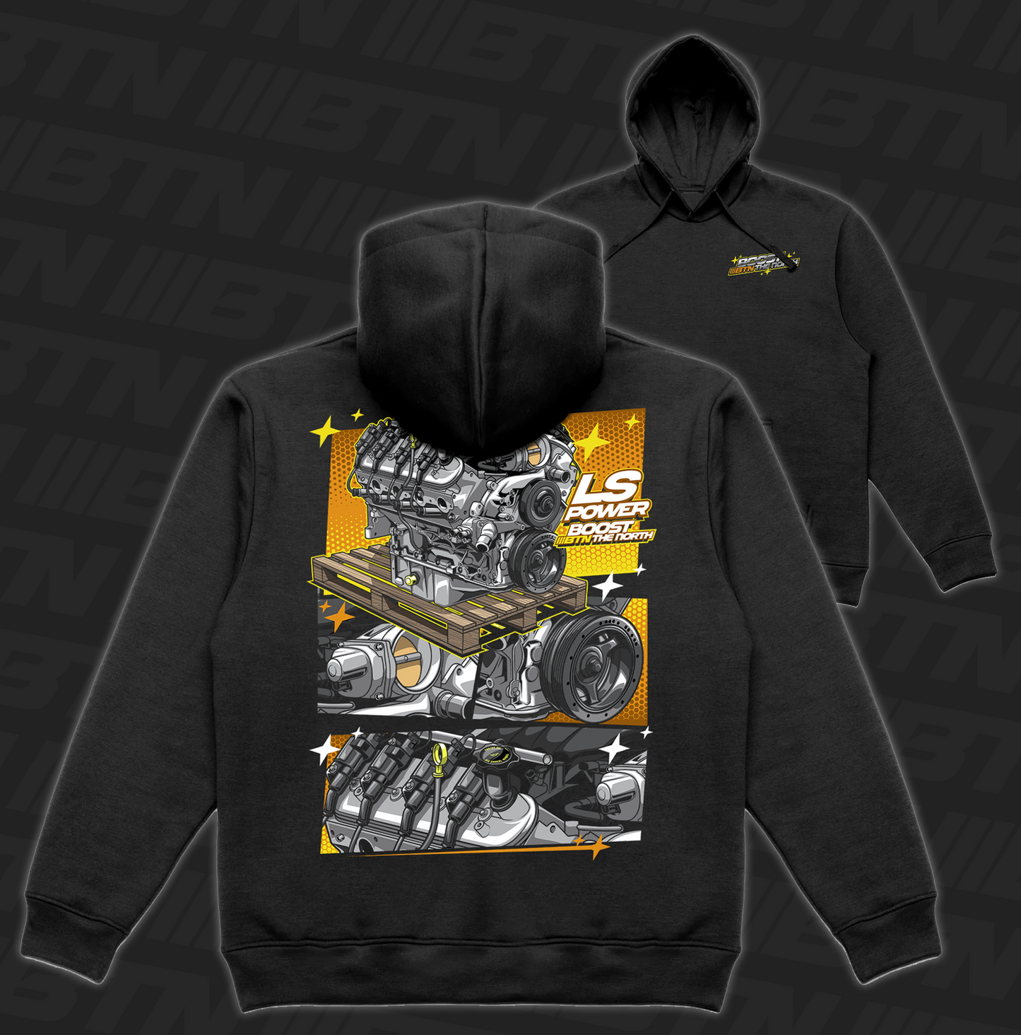 LS Crate Motor Hoodie Black