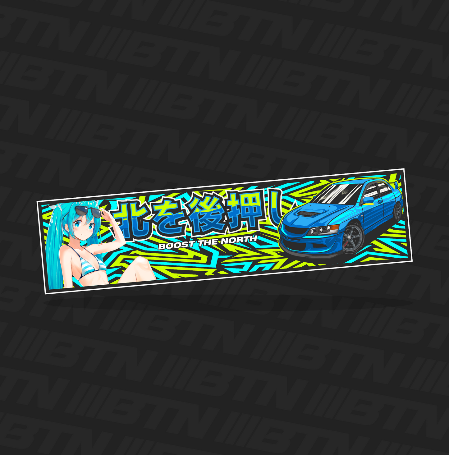 Evo 8 HatsuneMiku Slap Sticker