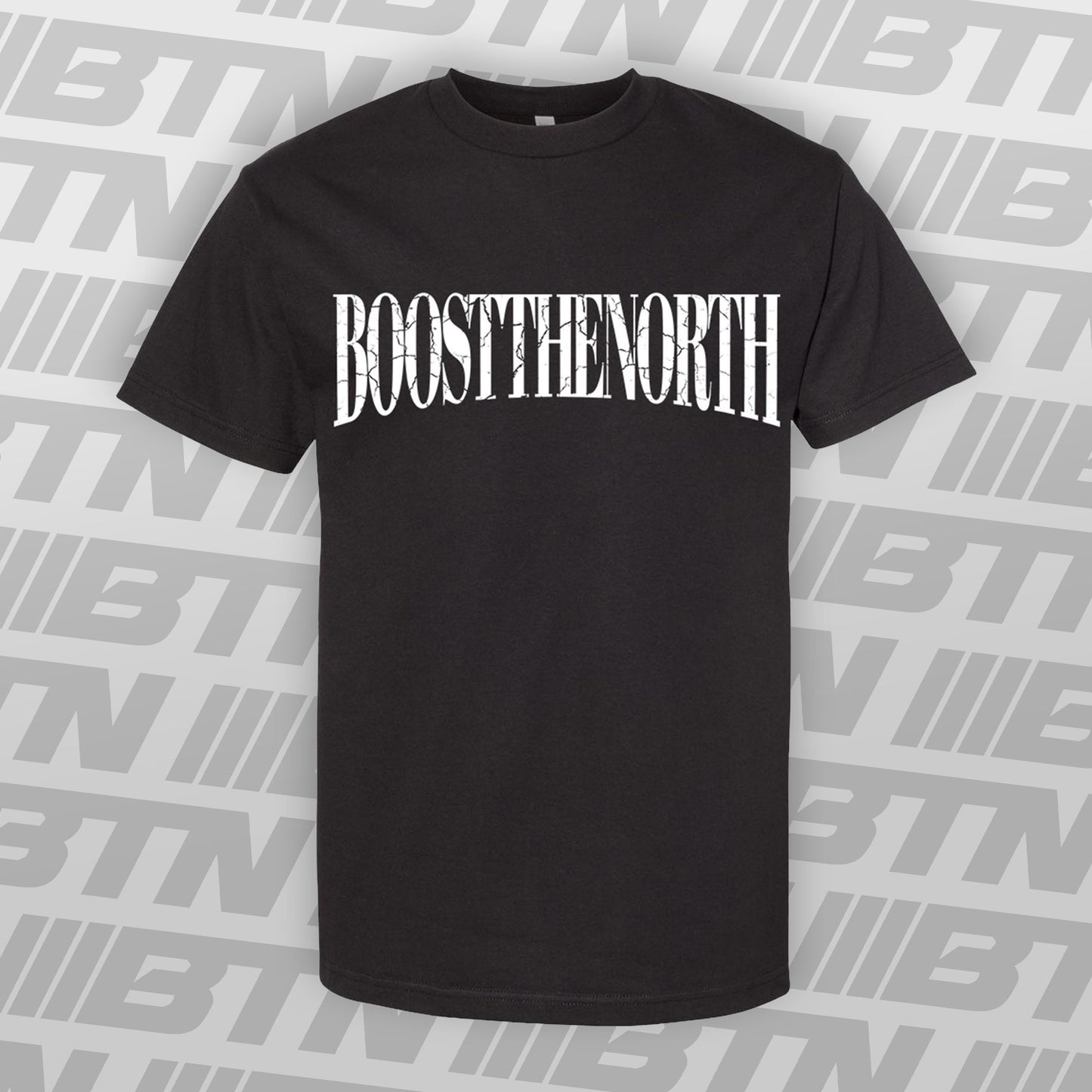 BOOST THE NORTH Cracked Black Tee