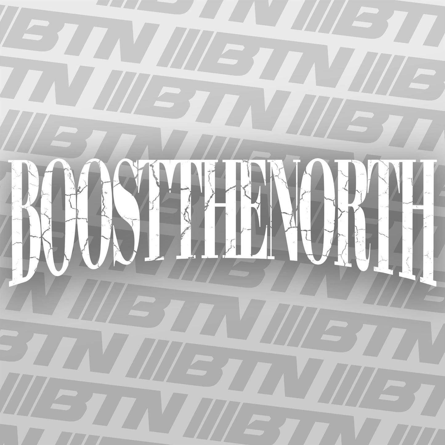 BOOST THE NORTH Cracked Banner White