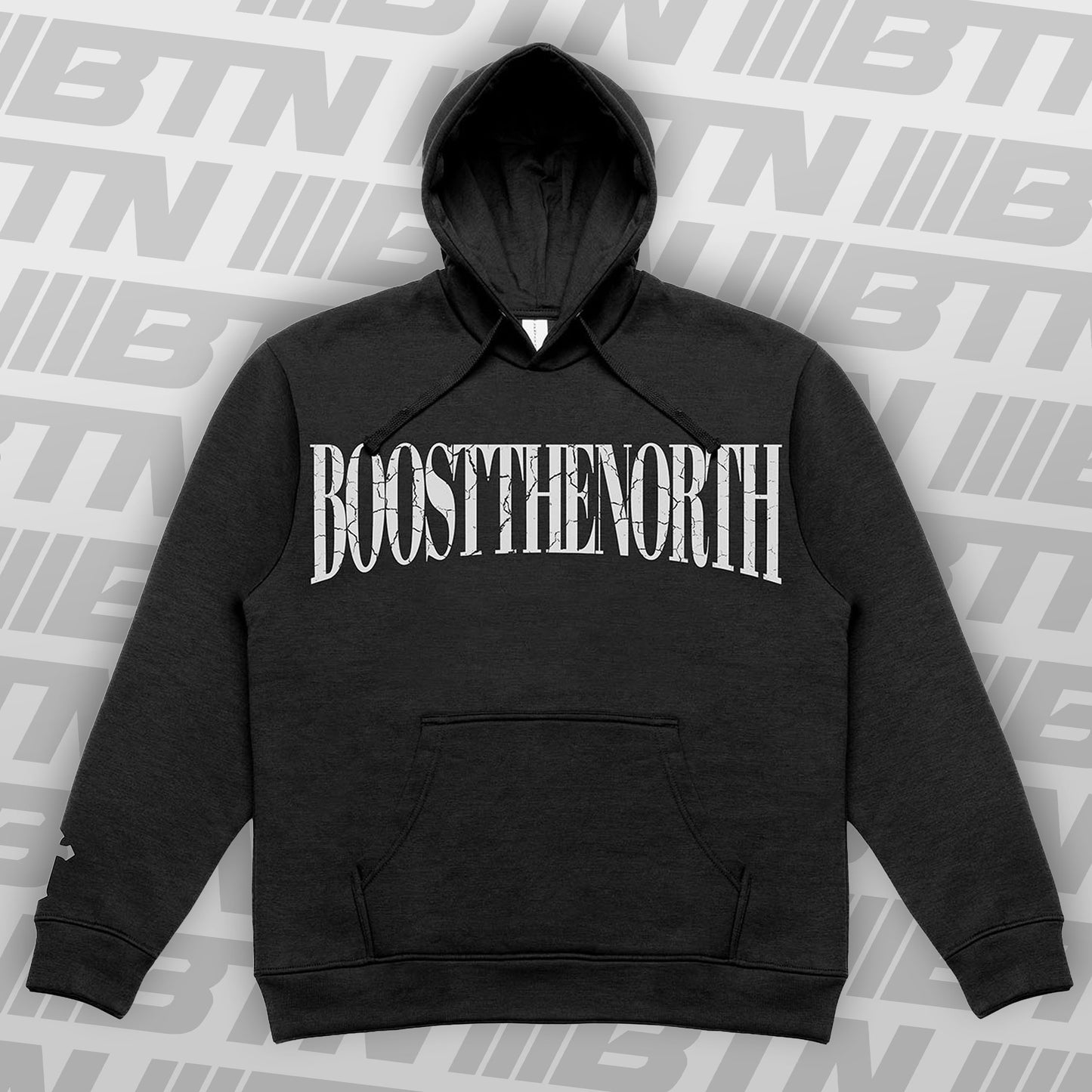 BOOST THE NORTH Cracked Hoodie Black