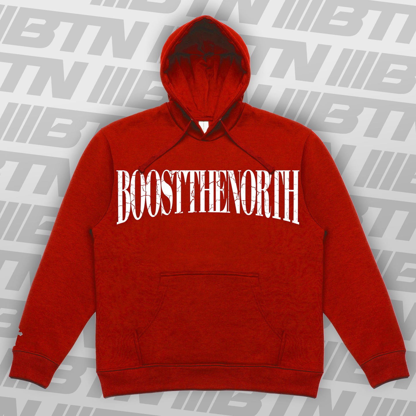 BOOST THE NORTH Cracked Hoodie Red