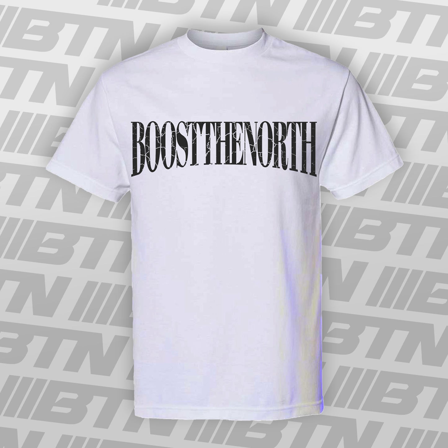 BOOST THE NORTH Cracked White Tee